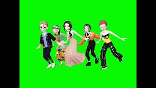 girls and boy green screen cartoon animation dance video vfx croma key green screen dance in zepeto