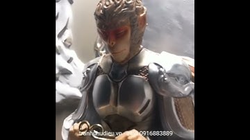 Tranh phù điêu Tôn Ngộ Không - tranh phù điêu đất sét cao cấp - zalo 0916883889