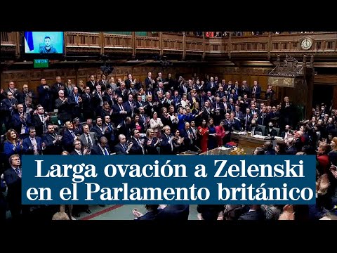 Larga ovación a Zelenski en el Parlamento británico