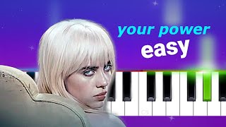 Billie Eilish - Your Power  |  EASY PIANO TUTORIAL