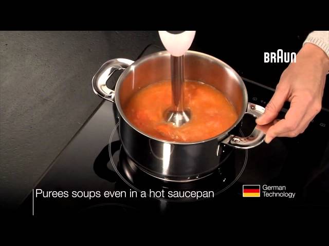 Pureeing - Braun Multiquick hand blender purees soups 