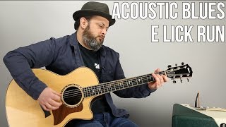 Video thumbnail of "Acoustic Blues Guitar Lesson - Open Positon E Run and Licks"