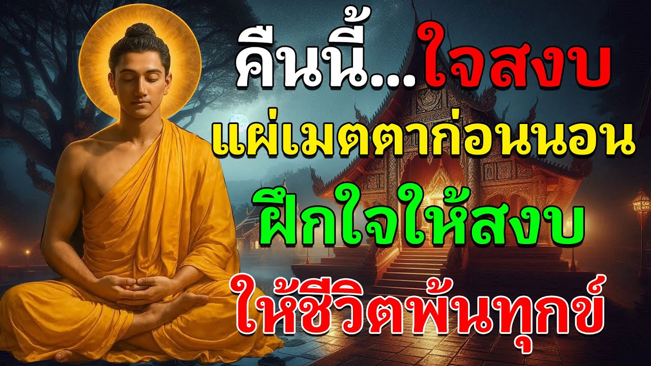 คืนนี้…ใจสงบ  แผ่เมตตาก่อนนอน ฝึกใจให้สงบ ให้ชีวิตพ้นทุกข์