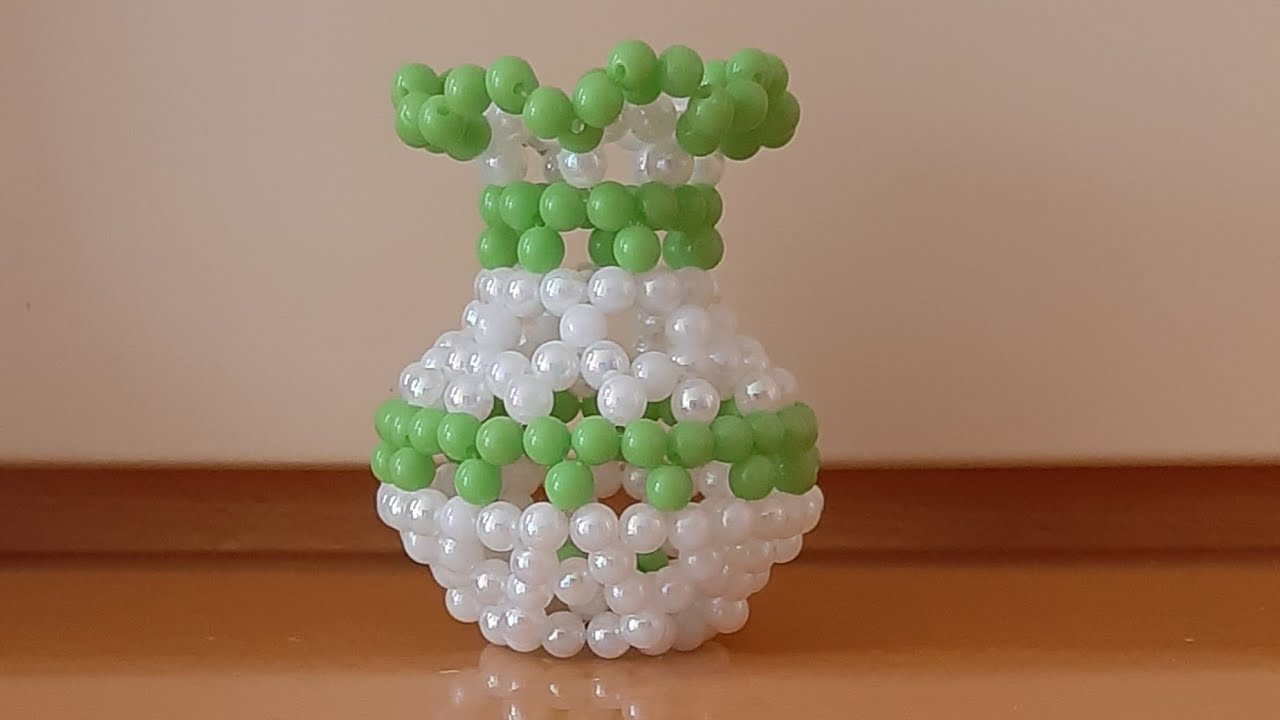 Making beads flower vase, part 2 🤩🤩🤩 YouTube