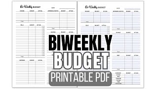 Biweekly Budget Printable PDF