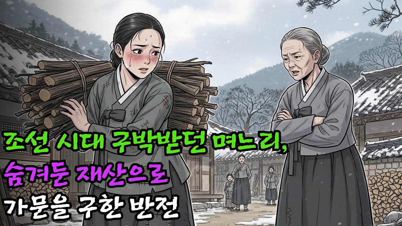 조선 시대 시어머니의 온갖 구박을 견디며 가문을 지켜낸 며느리가 집안이 폭딱 망할 위기에 처하자 숨겨둔 재산으로 모두를 살려낸 통쾌한 반전ㅣ민담, 야담, 설화, 조선이야기,옛이야기