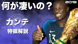 【Wカップ優勝影の立役者】エンゴロ・カンテ　特徴解説　 HD 1080p N'Golo Kante みにフト（海外サッカー）