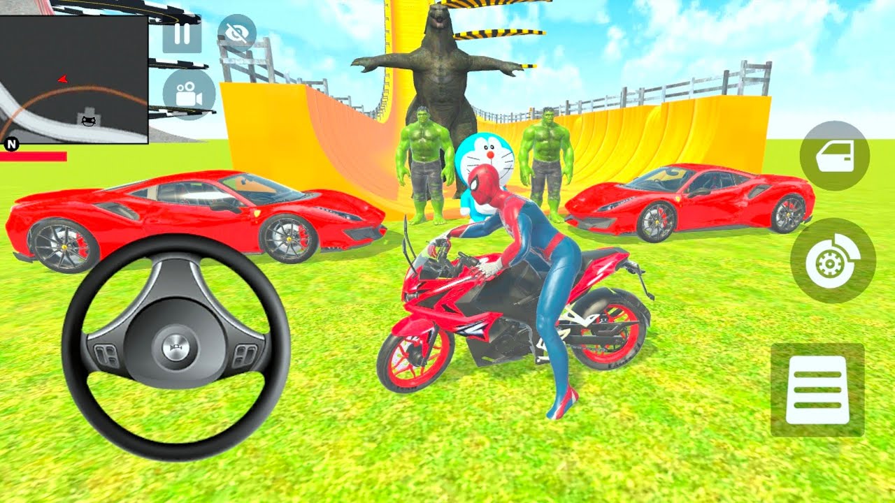 🎮 Indian Theft Aura Simulator-1️⃣ Spider-Man-🤑2️⃣ Hulk or 2️⃣ Car and Bike Drive -Android Gameplay 