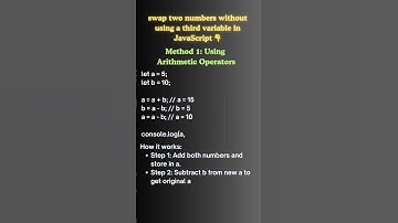 Swap Two Numbers in JavaScript Without Third Variable | JavaScript Interview Trick 💡
