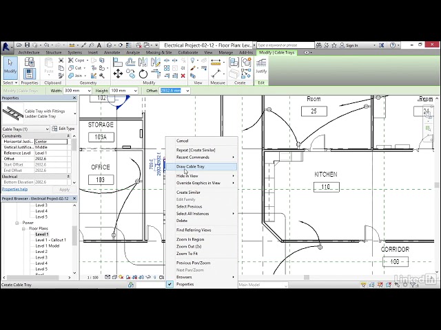 REVIT MEP ELECTRICAL : Adding cable tray 