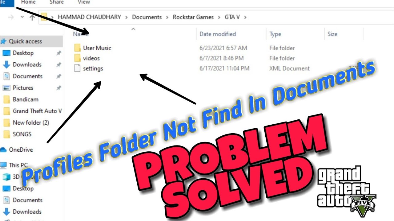 How To Fix No Profile Folder In GTA 5  Load Game Save File