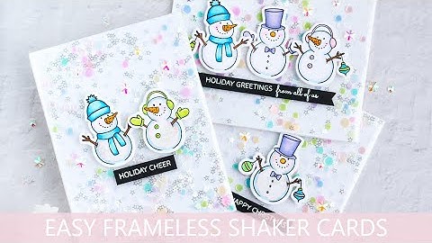 Easy Frameless/Flat/Edge to Edge Shaker Cards | Got Joy Creations Holiday Card Series