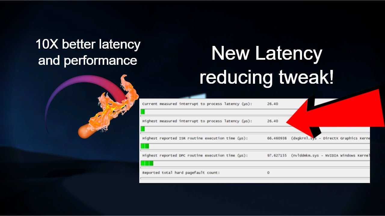 New latency reduction tweak for windows 10 almost 0... - youtube