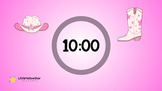 10 Minutes Countdown Timer For Kids With Country Music | Cowgirl Classroom Countdown Timer
