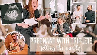 TRIPLETS PREGNANCY ANNOUNCEMENT  *telling our family and friends*!!!!