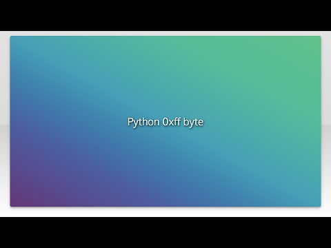 Python 0xff byte