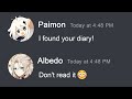 Albedo lost his diary on discord