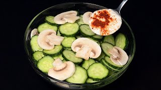 If you have cucumbers and mushrooms. A salad that will make your butt lose weight! 👍
