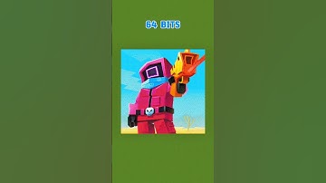 Pixel Combat Logo Evolution | 1/8 Bits to 64 Bits | Minecraft Pixel Art