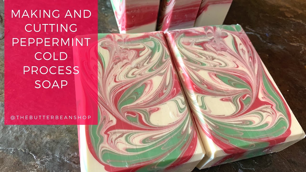 Making and Cutting Peppermint Cold Process Soap - YouTube
