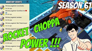 Boom Beach Warships Season 61 (🛩️💥 4 ER. Rocket Choppa Attacks Rank 15--16??)