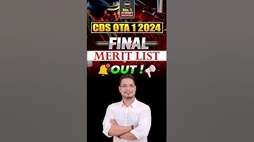 CDS OTA-1, 2024 FINAL MERIT LIST IS OUT 🤩|| CDS 2024 Final Result | MKC