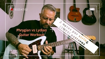 Phrygian vs. Lydian – 3 Notes Per String Guitar Workout