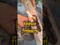bow drill using bamboo keyhole fireboard #primitivefire #firemaking #bushcraft
