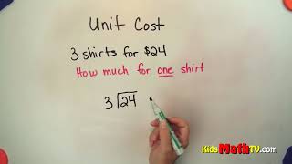 Teach students about unit cost of items video, 2nd to 6th grade Net Worth