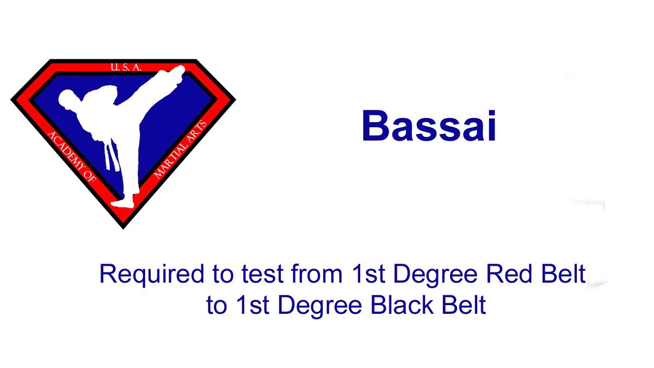 1st Degree Black Belt Form Bassai YouTube