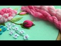 Flower Peony bud | satin stitch | Dimensional embroidery