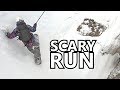 Scary Run Down Corbet's Couloir Snowboarding