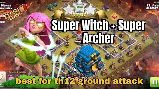1 of the BEST Th12 ground attack | Super Witch + Super Archer for CWL (Clash of Clan)