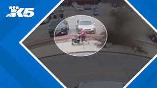 Woman narrowly avoids manhole explosion