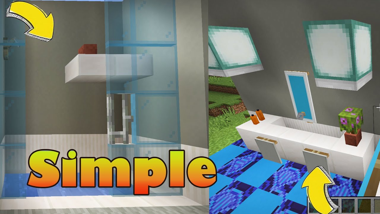 How to build a SIMPLE BATHROOM in Minecraft! No mods YouTube