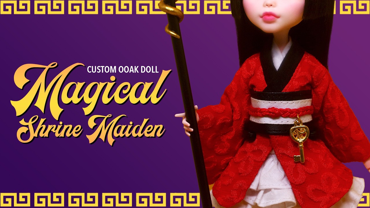 ハンドメイド  約6センチの女の子 ooak doll ✽.。.:*◇ Making A MAGICAL SHRINE MAIDEN Custom OOAK Doll - YouTube