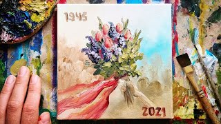 VICTORY DAY | Bouquet of lilacs and tulips | Drawing together!