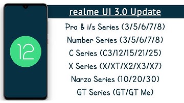 realme UI 3.0 Devices List In India | realme Android 12 Update List In India | realme UI 3.0 Update