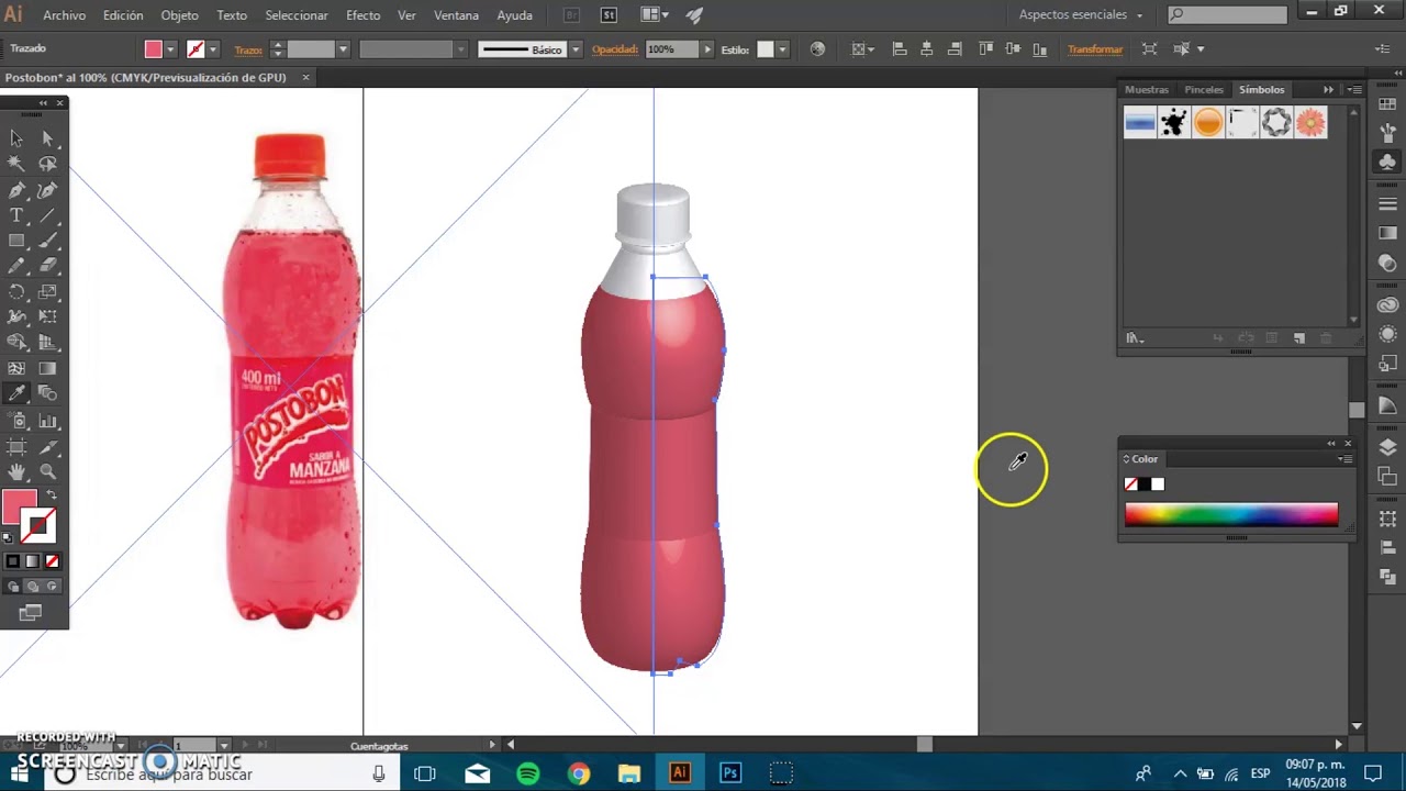 tutorial 3D en illustrator *como crear una botella de gaseosa* - YouTube