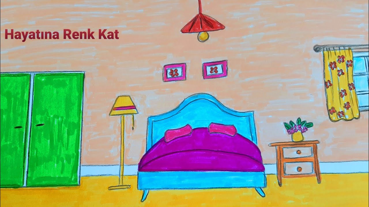 Kolay Oda ÇizimiYatak Odası Çizimi 🌼🌺 YouTube
