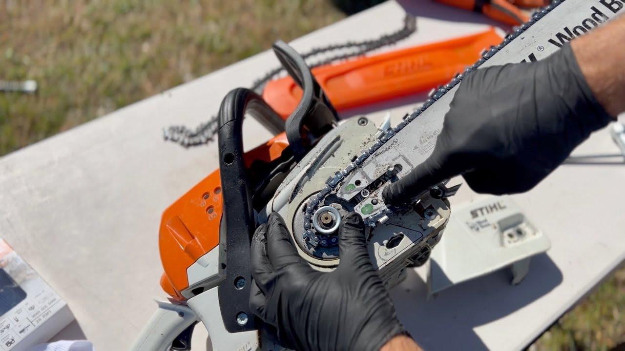 How to Replace a Stihl Saw Chain - YouTube