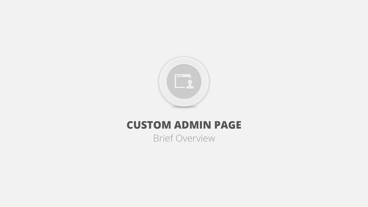 Custom Admin Page WordPress Plugin - Brief Overview - YouTube