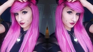 Dyeing My Hair Extension With Arctic Fox Virgin Pink Tutorial---Screamkiwi