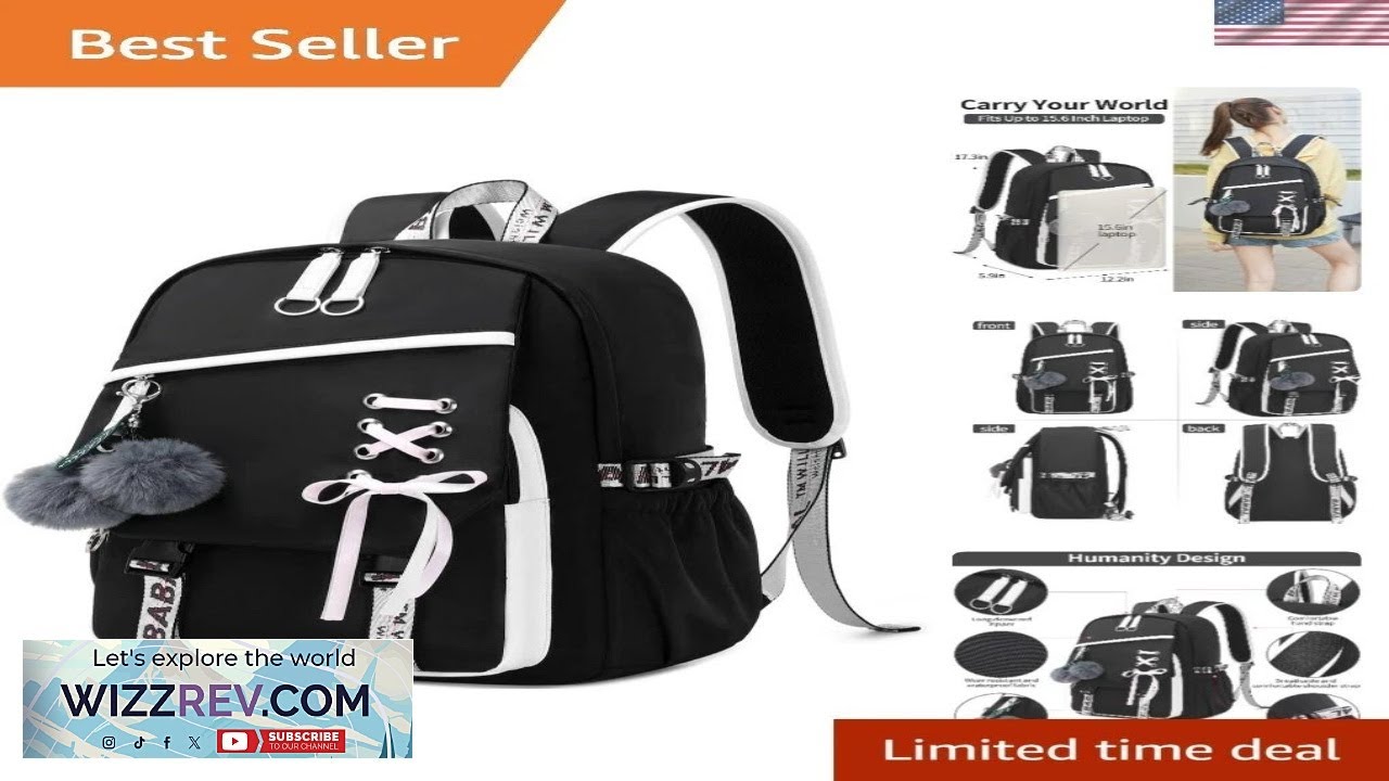 Teenage Girls Bookbag School Backpack Children Casual Daypack Schoolbag For Teens Black Purple