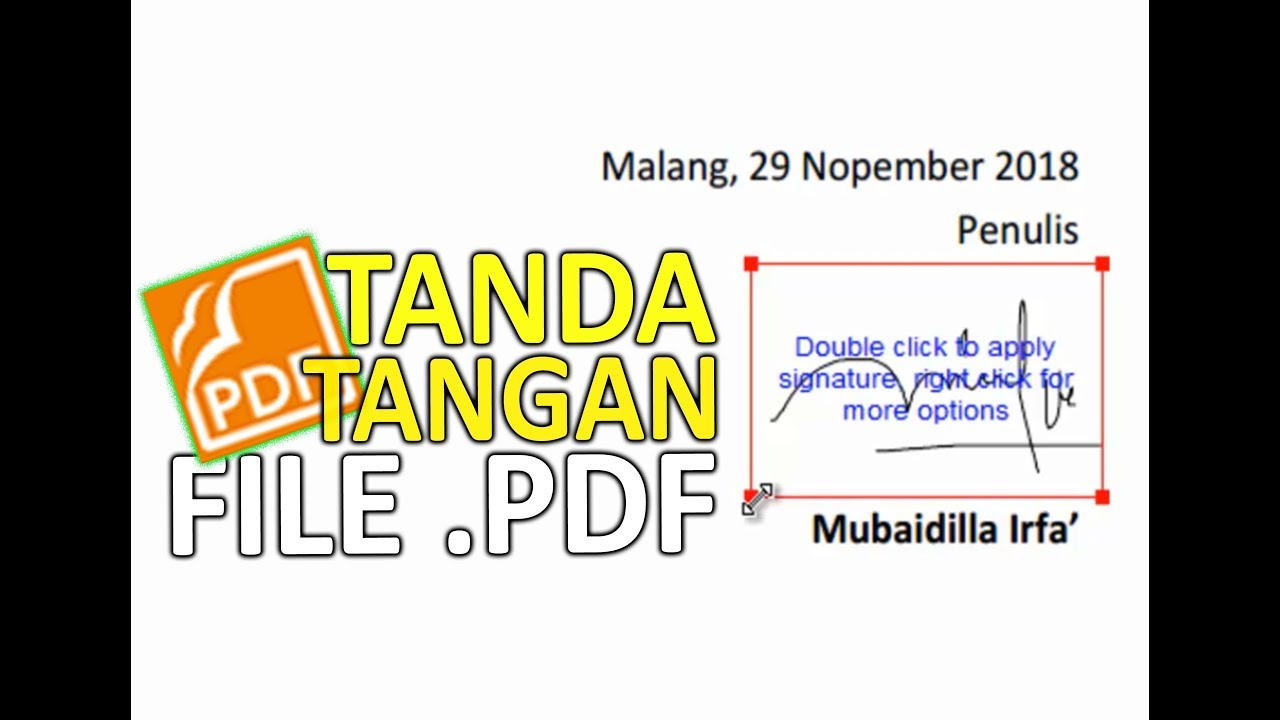 Cara tanda tangan di file pdf sekali klik youtube