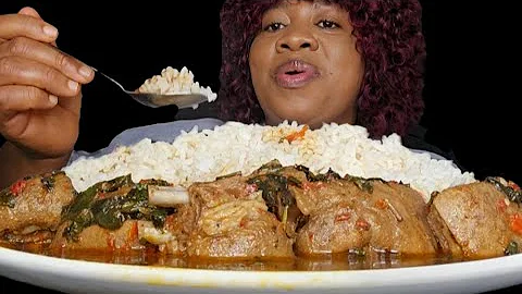 Asmr mukbang hot and spicy pepper soup and white boiled rice eating sound 