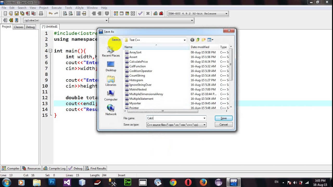 How to Calculate Area in C++ DevC++ - YouTube