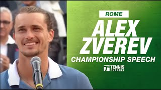 Alexander Zverev's 2024 Rome Championship Speech | 2024 Rome Final