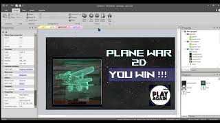 CONSTRUCT 2 - PLANE WAR  2D (tutorial bahasa Indonesia & gameplay) Enjoy ~