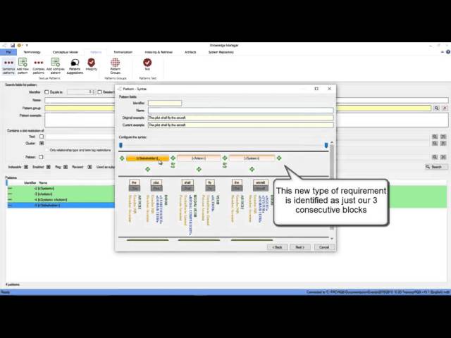 Knowledge Manager. Creation of requirements patterns